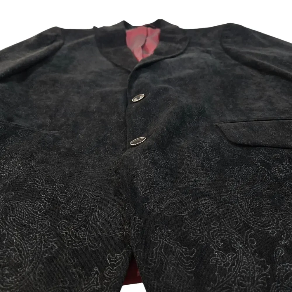 Robert Graham Blazer Mens Black Jaquard Paisley 2-Button Sport Coat Size 40
